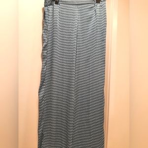 Mango, MNG, Blue Flair Leg Silky Pants, Size XL